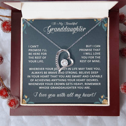 To My Granddaughter - I Can't Promise - Forever Love Necklace