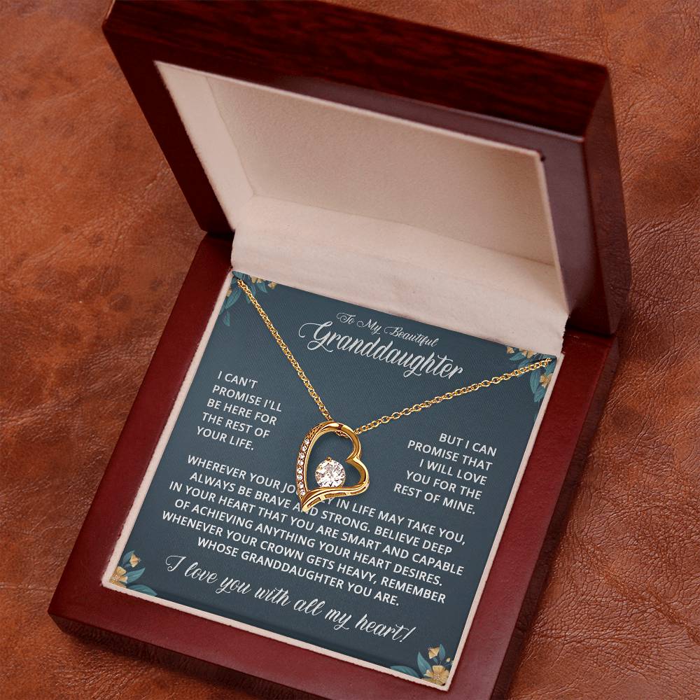 To My Granddaughter - I Can't Promise - Forever Love Necklace