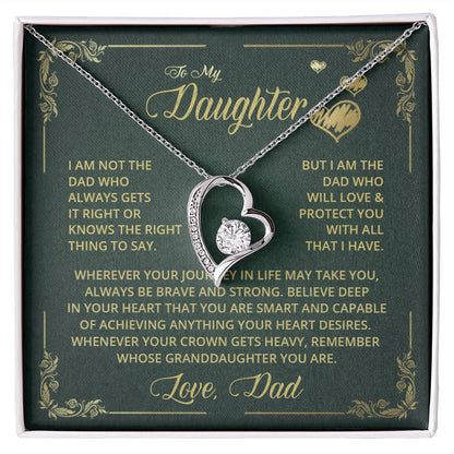 To My Daughter - Dad Who Always - Forever Love Necklace