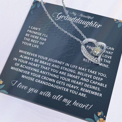 To My Granddaughter - I Can't Promise - Forever Love Necklace