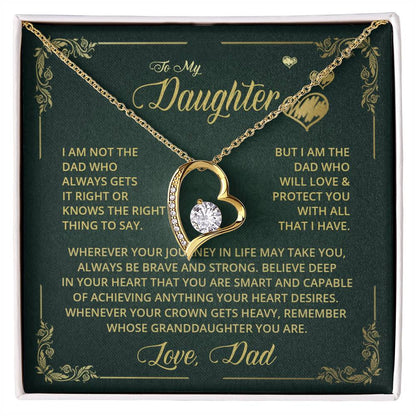 To My Daughter - Dad Who Always - Forever Love Necklace