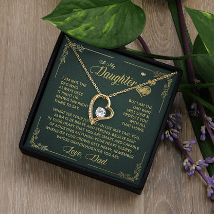 To My Daughter - Dad Who Always - Forever Love Necklace